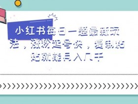 小红书每日一题最新玩法，涨粉起号快，复制粘贴就能月入几千【揭秘】