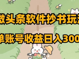 微头条软件抄书玩法，单账号收益日入300+【揭秘】