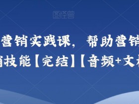 小马宋-营销实践课，帮助营销员提升营销技能【完结】【音频+文档】