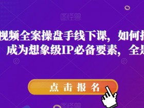 11月短视频全案操盘手线下课，如何打通自然流量，成为想象级IP必备要素，全是干货