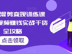 短视频混剪变现训练课程，短视频赚钱实战干货全攻略
