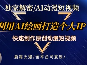 独家解密AI动漫短视频最新玩法，快速打造个人动漫IP，制作原创动漫短视频，篇篇火爆【揭秘】