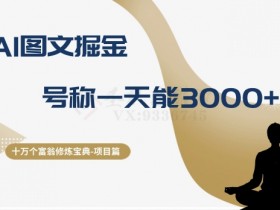 十万个富翁修炼宝典之14.AI图文掘金，号称一天能赚3000+？
