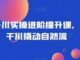 巨量千川实操进阶提升课，巨量干川撬动自然流
