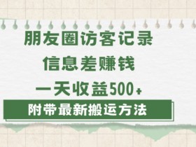 日赚1000的信息差项目之朋友圈访客记录，0-1搭建流程，小白可做【揭秘】