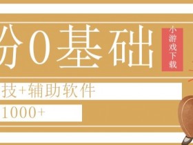 0粉0基础快手小游戏下载日入1000+黑科技+辅助软件【揭秘】