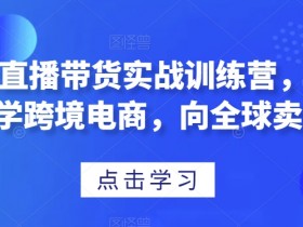 TikTok直播带货实战训练营，引流爆单，学跨境电商，向全球卖货！