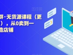 西湖电商社群·无货源课程（更新23年11月），从0卖到一万，快速打造店铺