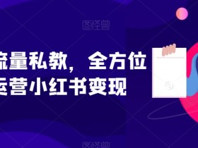 小红书流量私教，全方位教你运营小红书变现
