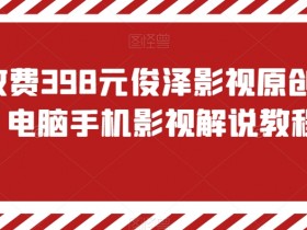 外面收费398元俊泽影视原创风行，电脑手机影视解说教程