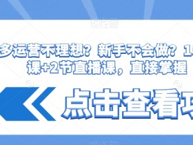拼多多运营不理想？新手不会做？​15节系列课+2节直播课，直接掌握