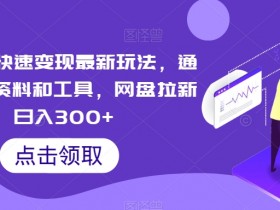 视频号快速变现最新玩法，通过虚拟资料和工具，网盘拉新日入300+【揭秘】