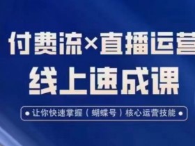视频号付费流实操课程，付费流✖️直播运营速成课，让你快速掌握视频号核心运营技能