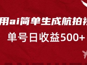 利用ai简单复制粘贴，生成航拍视频，单号日收益500+【揭秘】