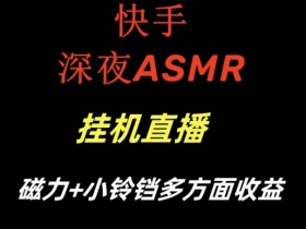 快手深夜ASMR自动运行直播，磁力+小铃铛收益（附带工具和5G素材）【揭秘】