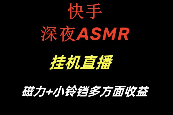 （8758期）快手深夜ASMR自动运行直播磁力+小铃铛多方面收益