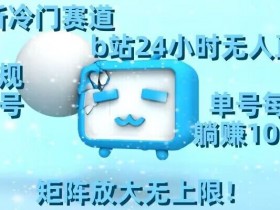 最新冷门赛道，b站24小时无人直播，0违规0封号，单号每日躺赚100＋，矩阵放大无上限【揭秘】