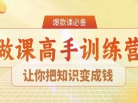 28天做课高手陪跑营，让你把知识变成钱