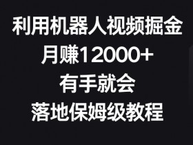 利用机器人视频掘金，月赚12000+，有手就会，落地保姆级教程【揭秘】