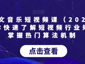 AI图文音乐短视频课（2024）,帮助你快速了解短视频行业规则，掌握热门算法机制