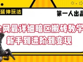 全网最详细暗区搬砖教学，新手到进阶到变现【揭秘】