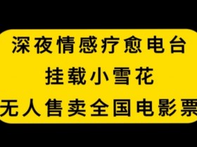 深夜情感疗愈电台，挂载小雪花，无人售卖全国电影票【揭秘】