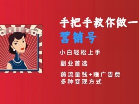 手把手教你做一个营销号，小白短视频创业首选，从做一个营销号开始，日入300+【揭秘】