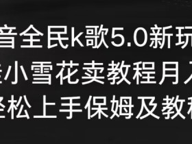 抖音全民k歌5.0新玩法，直播挂小雪花卖教程月入10万，小白轻松上手，保姆及教程来了【揭秘】