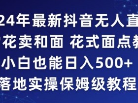 2024年抖音最新无人直播小雪花卖和面、花式面点教程小白也能日入500+落地实操保姆级教程【揭秘】