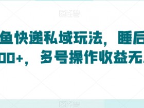 闲鱼快递私域玩法，睡后收益500+，多号操作收益无上限【揭秘】