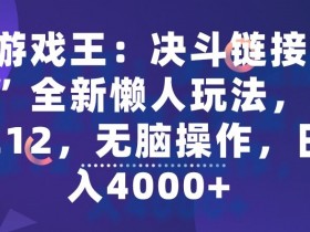 “游戏王：决斗链接手游”全新懒人玩法，一单12，无脑操作，日入4000+【揭秘】
