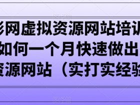 小彬网虚拟资源网站培训课程，如何一个月快速做出盈利的资源网站（实打实经验）