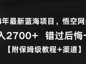 2024年最新蓝海项目，悟空网盘拉新，日入2700+错过后悔一年【附保姆级教程+渠道】【揭秘】