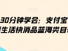 小白30分钟学会：支付宝无人直播生活快消品蓝海类目带货【揭秘】