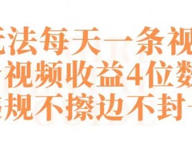 快手新玩法每天一条视频单条视频收益4位数起不违规不擦边不封号【揭秘】