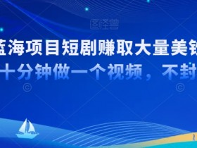 超级蓝海项目短剧赚取大量美钞项目，国内短剧出海tk赚美钞，十分钟做一个视频【揭秘】