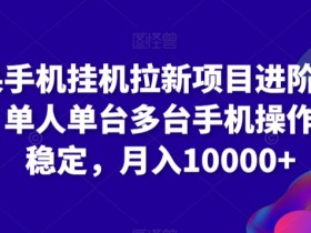 苹果手机自动运行拉新项目进阶版模式，单人单台多台手机操作长期稳定，月入10000+【揭秘】
