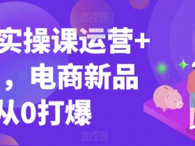 99节实操课运营+推广，电商新品从0打爆