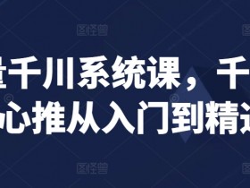 巨量千川系统课，千川/随心推从入门到精通