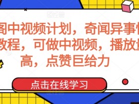 奇闻阁中视频计划，奇闻异事怪谈完整教程，可做中视频，播放量超高，点赞巨给力