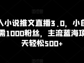 抖音无人小说推文直播3.0，小自轻松操作，不需1000粉丝，主流蓝海项目，每天轻松500+【揭秘】