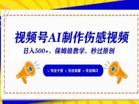 视频号AI制作伤感视频，日入500+，保姆级教学【揭秘】