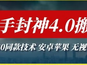 最新快手封神4.0搬运技术，收费1980的技术，无视安卓苹果 ，无视领域【揭秘】