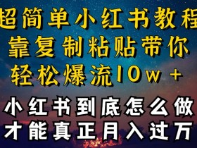 小红书博主到底怎么做，才能复制粘贴不封号，还能爆流引流疯狂变现，全是干货【揭秘】
