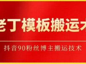 老丁模板搬运术：抖音90万粉丝博主搬运技术【揭秘】