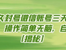 永久封号微信账号三天解封，操作简单无脑，自测【揭秘】