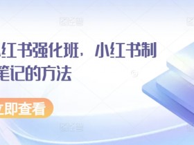 水水·小红书强化班，小红书制作爆款笔记的方法