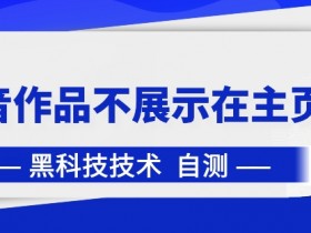 抖音黑科技：抖音作品不展示在主页中【揭秘】