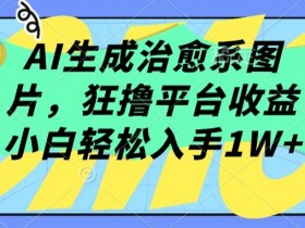 AI生成治愈系图片，狂撸平台收益，小白轻松入手1W+【揭秘】