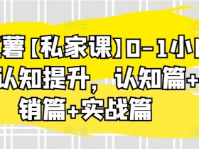 小红薯【私家课】0-1小白运营认知提升，认知篇+营销篇+实战篇